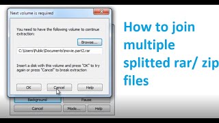 How to join splitted volumes of rar zip archive files [upl. by Adena571]