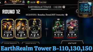 Earthrealm Tower Boss Battle 110130 amp 150 Fight  Reward MK Mobile [upl. by Doralia]