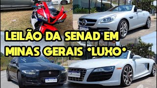 LEILÃO DA SENAD EM MINAS GERAIS CARROS E MOTOS DE LUXO CARROS COM DESCONTO DE  DE R 20000000 [upl. by Philippine241]