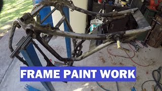 Yamaha XJ650 Part 28 Frame painting [upl. by Yeliak]