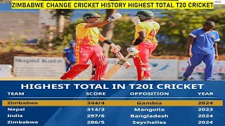 ZIMBABWE MAKE WORLD RECORD 34420 T20 [upl. by Norbel]