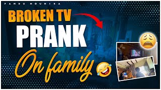 Broken Tv Prank On Family  Went Wrong 🤣 Pandu Mounika [upl. by Jemina]