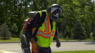 How to Use amp Operate a Professional Backpack Gas Powered Leaf Blower  Husqvarna [upl. by Nemzzaj60]