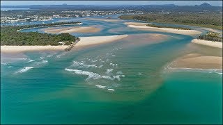 Aerial Drone footage of the Noosa Bar Crossing Monday morning August 26 2019 [upl. by Lenee]