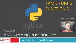 PYTHON TAMIL FUNCTIONS3UNIT3 [upl. by Yecam]