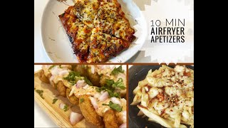 3 vegetarian Airfryer snacks made 10 min Cajun Potatoes Margarita Pizza Mexican Cheesy fries [upl. by Gelman780]