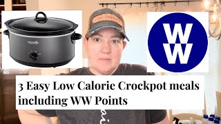 3 EASY LOW CALORIE CROCKPOT MEALS  WW points included [upl. by Grosberg672]