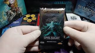 Warhammer Age of Sigmar Champions TCG  Onslaught ENG booster pack opening [upl. by Cybill828]