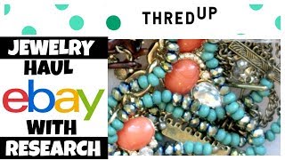 ThredUp Jewelry Reject Rescue Box Haul  Resell on Ebay  Thred Up Jewelry 34 into 250 Profit [upl. by Sharleen]