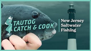 Tautog Catch amp Cook at Barnegat Inlet  NJ Saltwater Fishing [upl. by Nattie]