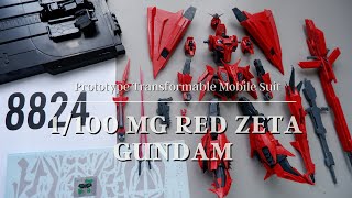 DABAN​​ 8824 MG 1100​ RED ZETA Gundam ASMR Unboxing and Stop Motion Build [upl. by Littlejohn]