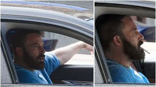 Ben Affleck Spotted Smoking amp Sporting Bushy Beard While Driving in LA [upl. by Laekcim]