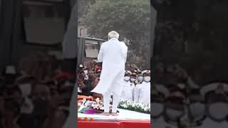 Lata Mangeshkar last rites  PM Modi at Lata Mangeshkar funeral [upl. by Haik85]