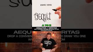 083 Aequitas  Veritas Ambigram Tattoo Design By Mr Upsidedown How To Draw shorts [upl. by Bray997]