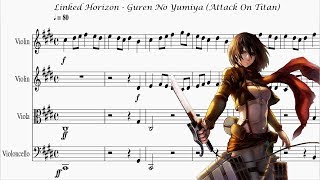 Partitura  Attack on Titan  Linked Horizon  Guren No Yumiya [upl. by Haelam]