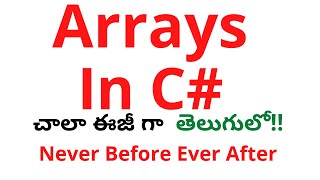 11 C Arrays in Telugu  C Tutorial for beginners in Telugu Arrays C in Telugu Arrays C Telugu [upl. by Ydaj244]