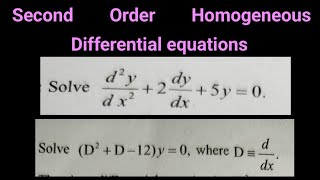 Second Order Homogeneous Differential equations in Telugu  diploma  engineering mathematics 2 [upl. by Eey]