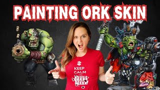 Painting Ork Skin w Contrast Paint amp Drybrush [upl. by Eenahs]