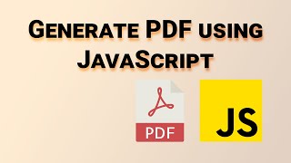 Generate PDF Using Javascript [upl. by Glad]