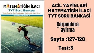 ACİL YAYİNLARİ MATEMATİGİN İLACİ TYT SORU BANKASİ Çarpanlara ayırma test3 [upl. by Milla]