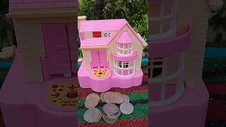 Pink colour piggy banks collect coin review amp dog house coin collect shorts [upl. by Wenona80]