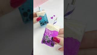 easy DIY boba paper squishy  how to make squishy pen  fati craft world [upl. by Eirotal919]