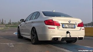 BMW M5 F10 Launch Powerslides and Revs [upl. by Shanna]