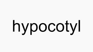 How to pronounce hypocotyl [upl. by Halsey574]