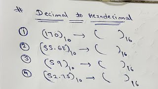 Decimal to Hexadecimal Conversion  Number System 2023 [upl. by Kuth929]