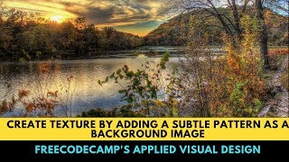 freeCodeCamps Create Texture by Adding a Subtle Pattern as a Background Image url function [upl. by Purcell]