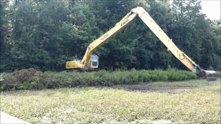 Kobelco sk250 Long Reach Excavator Dredging pt 2 [upl. by Akcired]