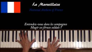 La Marseillaise National Anthem of France Piano Tutorial at Tempo [upl. by Ailahs]