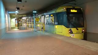 M5000 Metrolink tram departing Manchester Piccadilly [upl. by Baron]