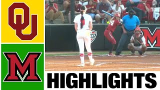 1 Oklahoma vs Miami Ohio Highlights  NCAA Softball Highlights  2023 College Softball [upl. by Lind]