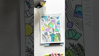 Coloring Page Calendar for Adults by A Brighter Year shorts coloringbooksforadults [upl. by Bishop]