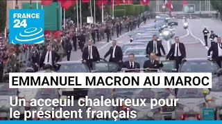 Emmanuel Macron au Maroc  un acceuil chaleureux pour le président français • FRANCE 24 [upl. by Aniroz]