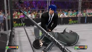 WWE 2K22 Kirito vs Shido in a Steel Cage Match [upl. by Attelrak]