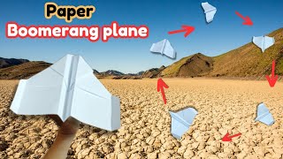 New BOOMERANG Paper Plane  How to make origami paper airplane  Flying and Returning [upl. by Sparrow]