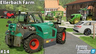 New Kramer Telehanlder Mowing amp Picking Up Grass Using Krone BIG M450 │Ellerbach│FS 22│Timelapse14 [upl. by Laaspere]