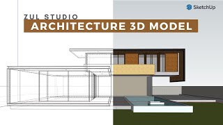 Comprehensive Tutorial Architecture 3D Modeling with SketchUp  Private House 294 [upl. by Aneej791]