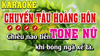 Chuyến Tàu Hoàng Hôn Karaoke Tone Nữ  Đình Long Karaoke [upl. by Nahk]