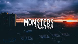 All Time Low Demi Lovato amp blackbear  Monsters Clean  Lyrics [upl. by Malas]