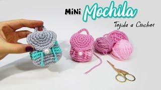 Mini MOCHILA tejida a crochet  Monedero DIY [upl. by Koslo]