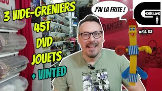 Geeklye 3 Vide greniers brocantes  vinted  45t DVD Livre Jouets Vintages [upl. by Anitra]