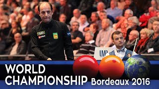 3CUSHION WC Bordeaux 2016  Pierre SOUMAGNE vs Daniel SANCHEZ [upl. by Anilegna791]