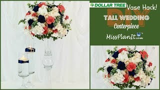 DIY Dollar Tree Vase Hack Tall Wedding Centerpiece  Dollar Tree Centerpiece  DIY Tutorial [upl. by Resor]