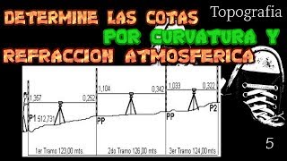 Como Calcular las Cotas teniendo en cuenta las Correcciones por Error de Curvatura y Refracción🙄 [upl. by Rambert]