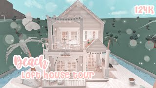 Aesthetic Beach loft House Tour I BLOXBURG I House tour I 124K [upl. by Cleve]