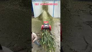 Horizontal grass cutter crushes rice straw corn stalks elephant grassetc with adjustable length [upl. by Atilahs342]