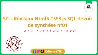 Révision hmtl CSS JS SQL devoir de synthèse 1 [upl. by Dreyer]